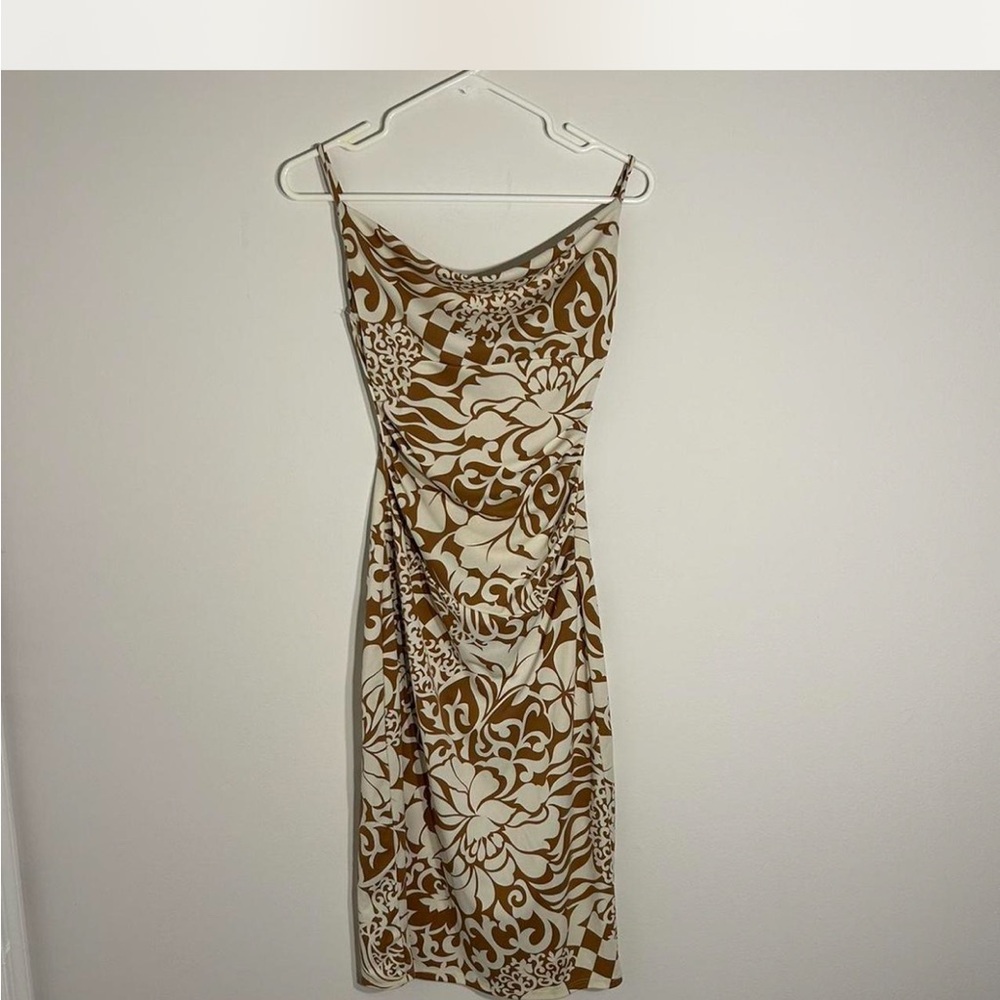 Elegant Brown Floral Dress